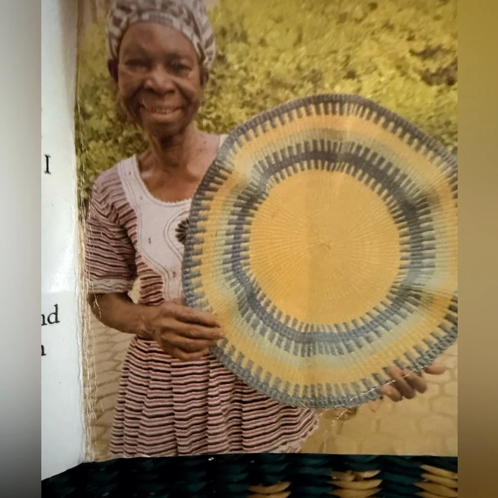 ALL ACROSS AFRICA BLUE WAVY WOVEN DISC WALL DECOR WORLD MARKET